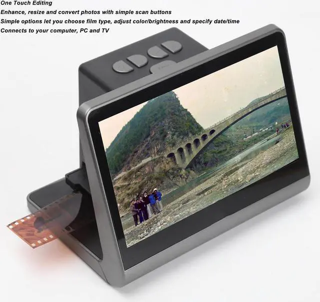 Alt view image 2 of 5 - 48MP Film Slide Scanner with 7 Color Screen, Converts 135mm / 126KPK / 110mm / Super 8 Films/Slides/Negatives to Digital Photos, High Resolution, Built in Memory (US Plug)