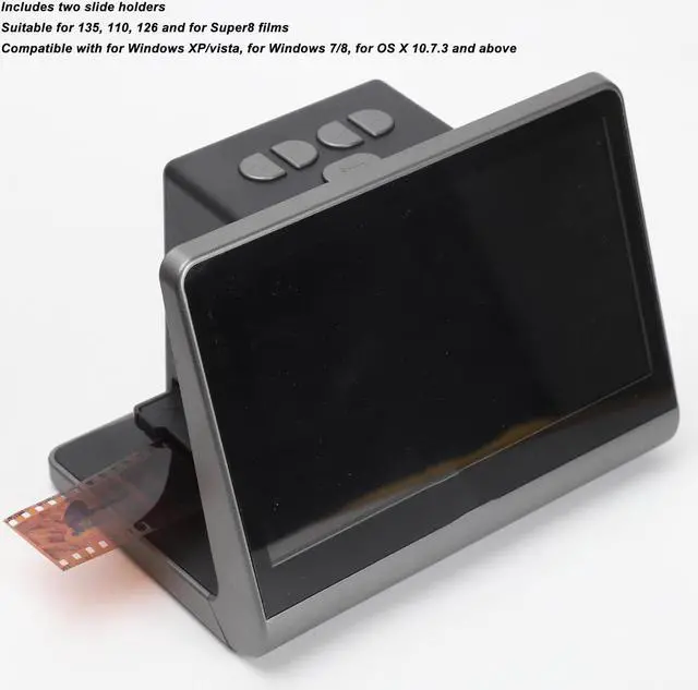 Alt view image 5 of 5 - 48MP Film Slide Scanner with 7 Color Screen, Converts 135mm / 126KPK / 110mm / Super 8 Films/Slides/Negatives to Digital Photos, High Resolution, Built in Memory (US Plug)