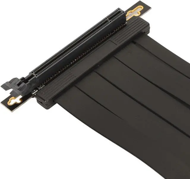 Alt view image 4 of 5 - Bewinner PCIe 4.0 X16 GPU Riser Cable, Length 400mm, Female 90 Degree Angle, EMI Shielded, High Speed Flexible GPU Extension Cable Compatible with RTX4090 RX6950XT, 15.8in
