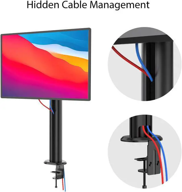 Alt view image 5 of 5 - BEWISER Dual Monitor Stand Desk Mount- Vertical Heavy Duty Monitor Riser Fits Two 17 to 49 Inch Screen with Swivel, Tilt, Height Adjustable,weight capacity up to 33 lbs,BL200-B