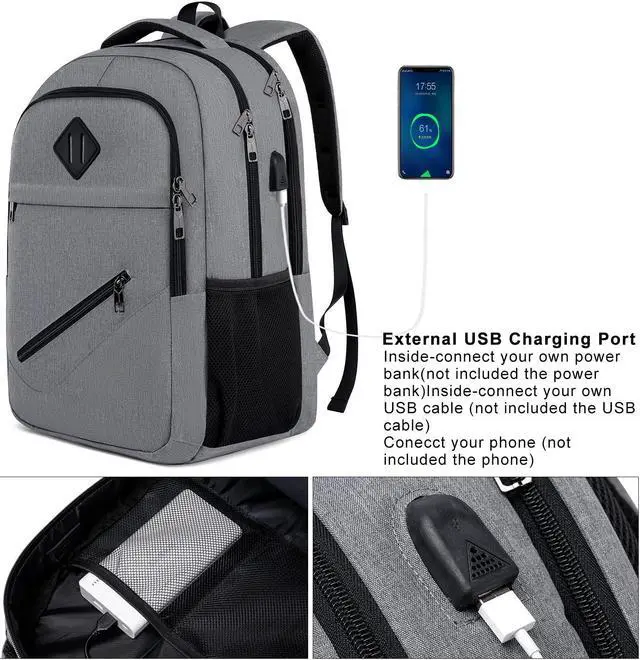 Alt view image 4 of 5 - BIKROD Backpack, School Backpacks for Teen Boys & Girls, Student Bookbag Fits 17.3 Inch Laptop with USB Charging Port, Water Resistant Travel Backpack, Sturdy Anti Theft Computer Bag Gifts Men Women