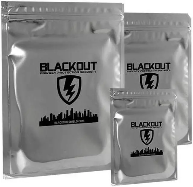 Main image of BLACKOUT Faraday Cage EMP Bags Premium Ultra Thick 12pc Prepping Kit Laptops Tablets Smartphones Hard Drives