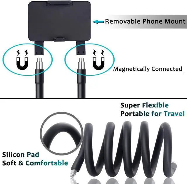 Alt view image 3 of 5 - B-Land Cell Phone Holder, Tablet Holder iPad Stand Universal Phone Stand, Lazy Bracket, DIY Free Rotating Gooseneck Mounts with Multiple Function