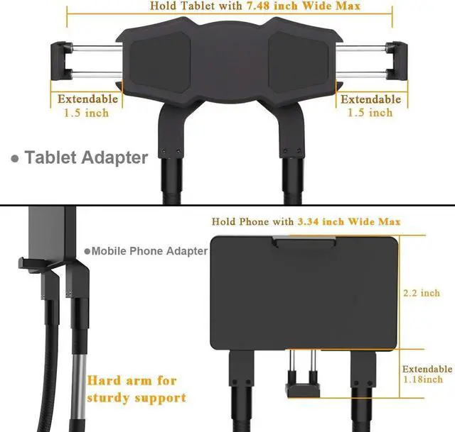 Alt view image 4 of 5 - B-Land Cell Phone Holder, Tablet Holder iPad Stand Universal Phone Stand, Lazy Bracket, DIY Free Rotating Gooseneck Mounts with Multiple Function