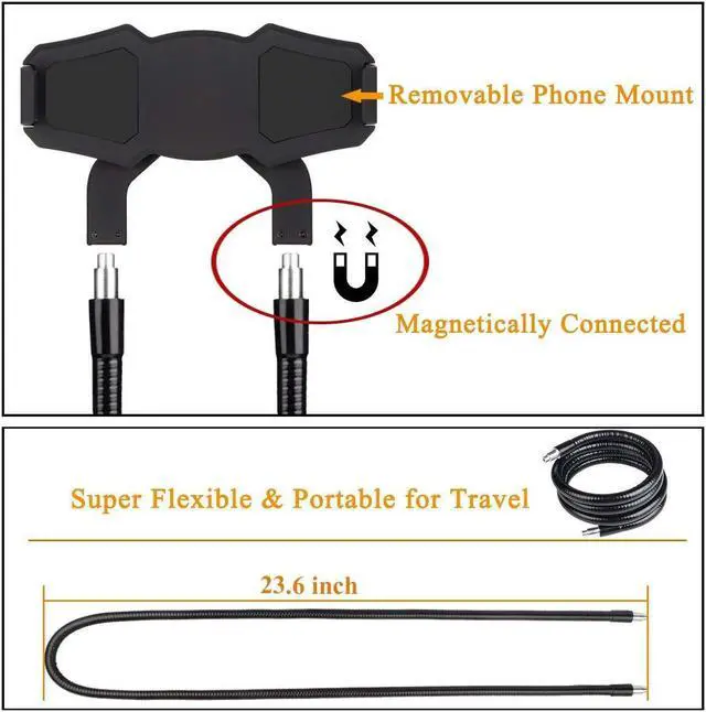 Alt view image 5 of 5 - B-Land Cell Phone Holder, Tablet Holder iPad Stand Universal Phone Stand, Lazy Bracket, DIY Free Rotating Gooseneck Mounts with Multiple Function