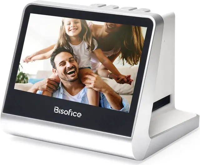 Main image of BISOFICE Film and Slide Scanner for 135 Film(36*24mm)/126KPK /110 Film/Super8/ Monochrome/Slide to Digital JPEG Photos Built-in 16GB Memory 5'' LCD Screen Free APP Support Connect with PC Compute TV