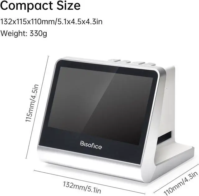 Alt view image 2 of 5 - BISOFICE Film and Slide Scanner for 135 Film(36*24mm)/126KPK /110 Film/Super8/ Monochrome/Slide to Digital JPEG Photos Built-in 16GB Memory 5'' LCD Screen Free APP Support Connect with PC Compute TV