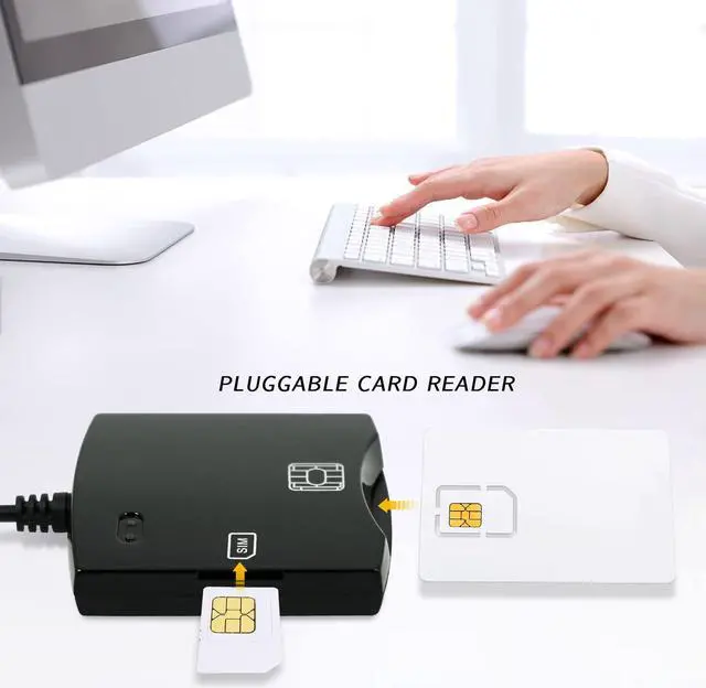 Alt view image 4 of 5 - Smart Chip EMV SIM eID Card Reader Writer Programmer with 5pcs Blank Programable LTE USIM 4G Card + SIM Personalize Software (Black)
