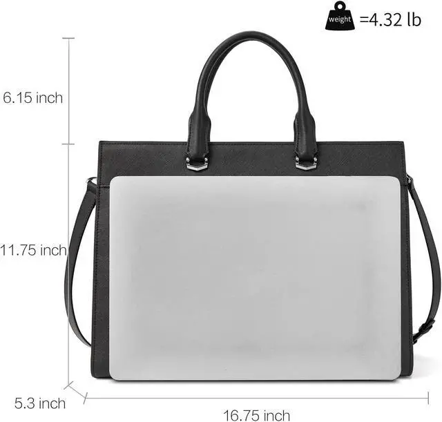 Alt view image 3 of 5 - BOSTANTEN Briefcase for Women Tote Bag for 15.6 Inch Laptop Genuine Leather Handbag Work Bag