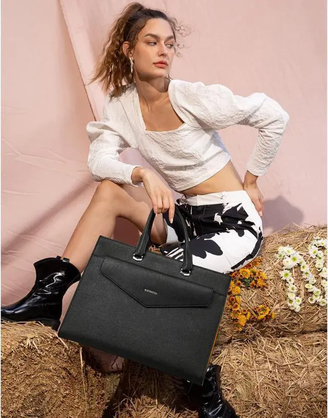 Alt view image 2 of 5 - BOSTANTEN Briefcase for Women Tote Bag for 15.6 Inch Laptop Genuine Leather Handbag Work Bag