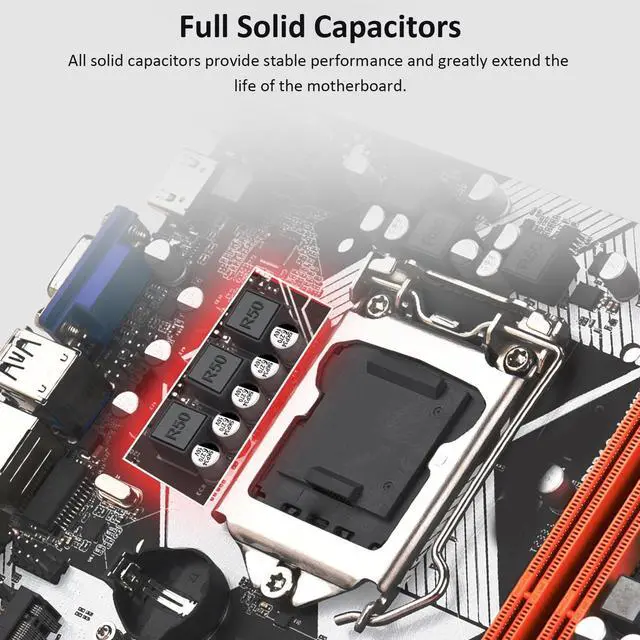 Alt view image 3 of 5 - ITX H110 Motherboard, Dual Channel DDR4, LGA1151, SATA3.0, M.2 Nvme Support, VGA HD Multimedia Interface Gaming Motherboard, for Desktop PC