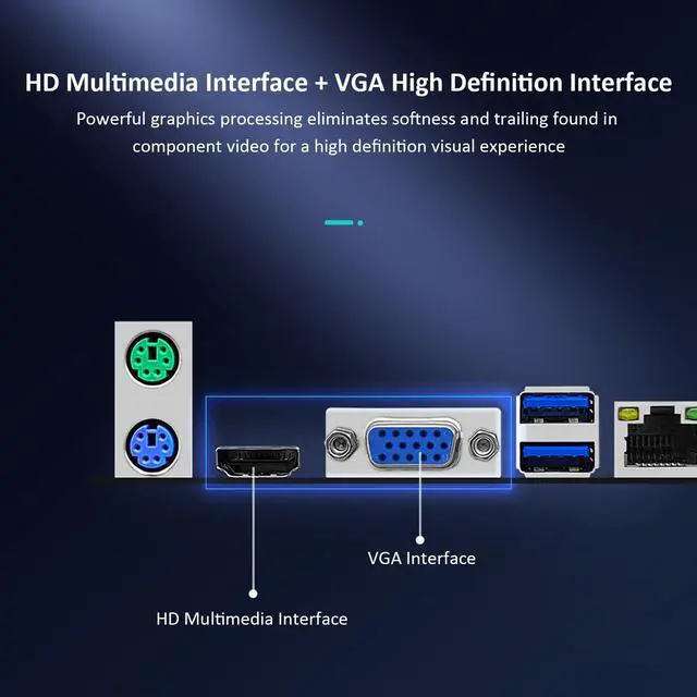 Alt view image 4 of 5 - ITX H110 Motherboard, Dual Channel DDR4, LGA1151, SATA3.0, M.2 Nvme Support, VGA HD Multimedia Interface Gaming Motherboard, for Desktop PC