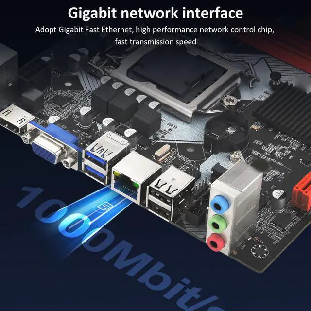 Alt view image 5 of 5 - ITX H110 Motherboard, Dual Channel DDR4, LGA1151, SATA3.0, M.2 Nvme Support, VGA HD Multimedia Interface Gaming Motherboard, for Desktop PC