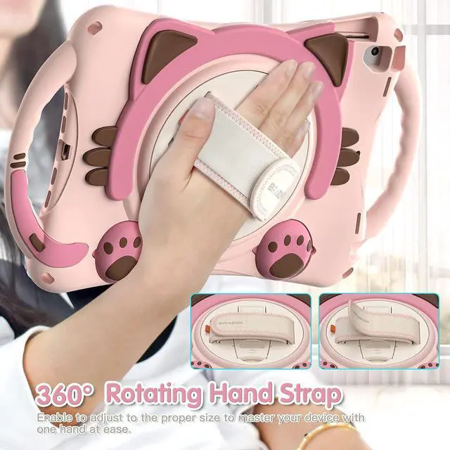 Alt view image 3 of 5 - BRAECN Functional Kids Friendly Boys Girls Heavy Duty Shockproof Cute Case with Strap, Handle, Kickstand, Pencil Holder for Apple iPad 9.7 Inch 6th 5th/ iPad Air 1 2/ iPad Pro 9.7