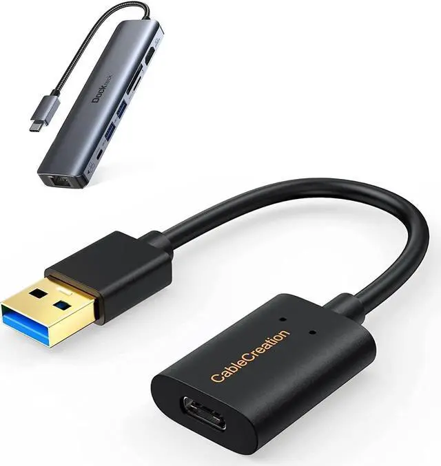 Main image of Bundle-2 Items: USB 3.1 USB C to USB Adapter Cable 5Gbps, 7-in-1 USB-C Hub Multiport Adapter 5Gbps Date Ports