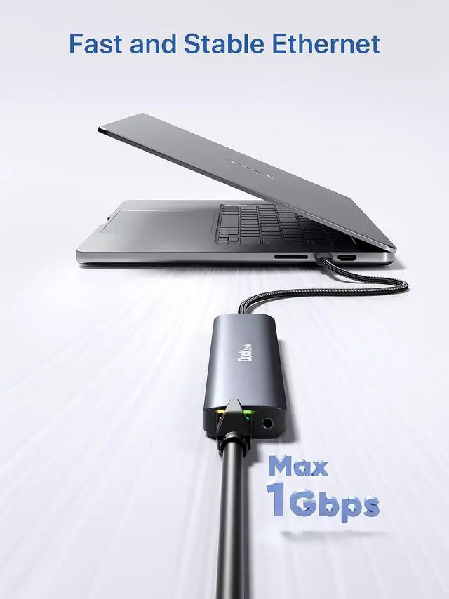 Alt view image 4 of 5 - USB C Hub, 9 in 1 Dockteck USB C to HDMI Adapter with 4K@60Hz, 1Gbps Ethernet, 100W PD, Audio, USB-C and 2 USB-A 5 Gbps Data Ports, SD/TF Card Reader, for MacBook Pro/Air, iPad Pro, XPS, Microsoft