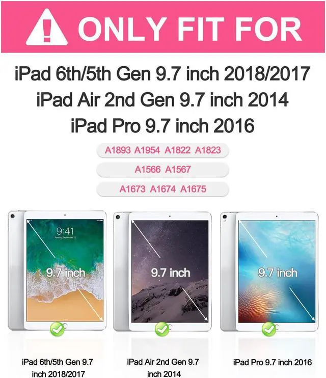 Alt view image 5 of 5 - BRAECN iPad 9.7 inch Case for 2018 iPad 6th Gen/ 2017 iPad 5th Gen, iPad Air 2/ iPad Pro 9.7''