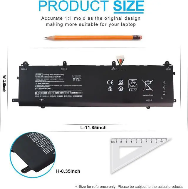 Alt view image 4 of 5 - BN06XL L68299-005 Laptop Battery for HP Spectre X360 Convertible 15-EB 15T-EB 15-EB0XXX 15-EB1XXX 15-EB0053DX 15-EB0043DX 15-EB1043DX 15-EB0025TX 15-EB0035TX 15-EB0053TX 15T-EB100 BN06072XL 72.9Wh