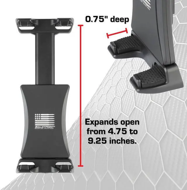 Alt view image 3 of 5 - Bulletpoint Mounting Solutions Universal Tablet Mount for Truck Compatible with Apple iPad & Samsung Tablets - 20mm Integrated Ball with 7cm Matte Carbon Fiber + Kevlar Mounting Arm