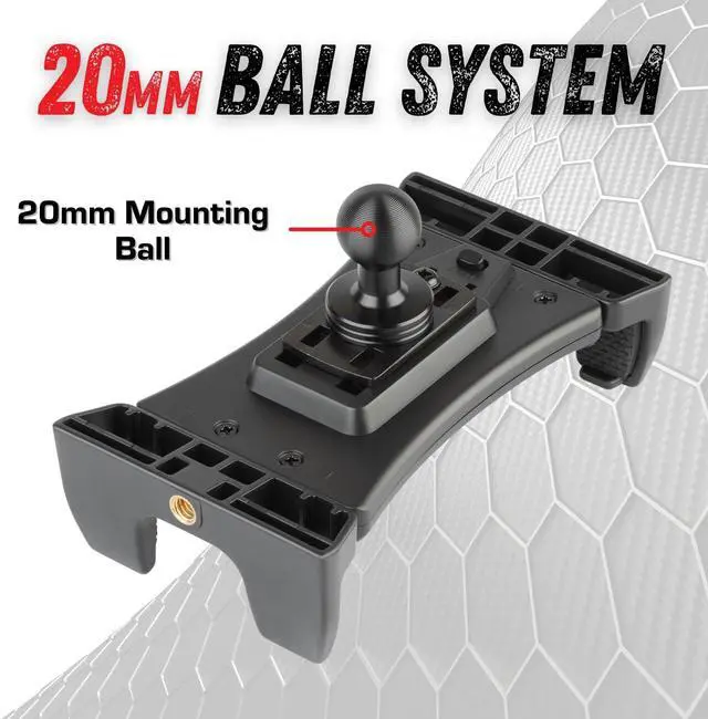 Alt view image 5 of 5 - Bulletpoint Mounting Solutions Universal Tablet Mount for Truck Compatible with Apple iPad & Samsung Tablets - 20mm Integrated Ball with 7cm Matte Carbon Fiber + Kevlar Mounting Arm