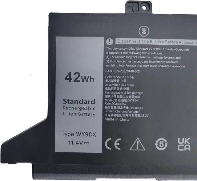 Alt view image 3 of 5 - FLYRLB WY9DX Battery Replacement for Dell Latitude 5420 5520 Precision 15 3560 / Dell P137G P137G001 P104F P104F001 Series Laptop RJ40G 01K2CF 075X16 0WK3F1 0M3KCN 005R42 42Wh