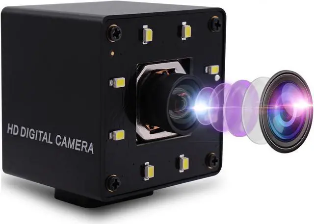 Main image of 2 MP Webcam 100fps USB Camera with Night Vision 1080P OTG Camera for Home Industria, USB Camera with 8pcs IR LEDs Webcam for Android Windows Linux Mac Web Cams for The Dark Night Plug&Play