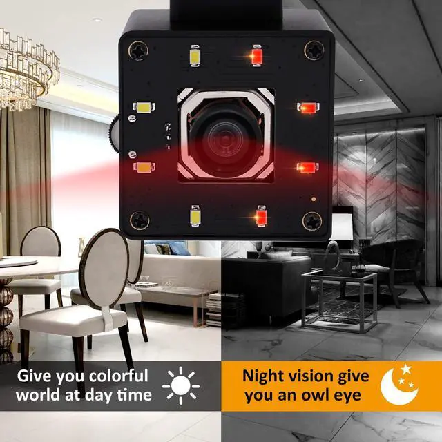 Alt view image 3 of 5 - 2 MP Webcam 100fps USB Camera with Night Vision 1080P OTG Camera for Home Industria, USB Camera with 8pcs IR LEDs Webcam for Android Windows Linux Mac Web Cams for The Dark Night Plug&Play