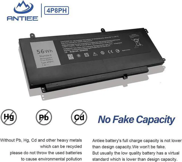Alt view image 4 of 5 - ANTIEE 56Wh 4P8PH Battery Replacement for Dell Inspiron 15 7000 7537 7547 7548 N7547 N7548 Vostro 14 5459 Series Notebook D2VF9 G05H0 0G05H0 OPXR51 179F8 04P8PH 7.4V 4-Cell