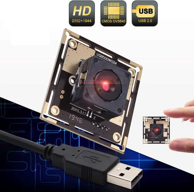 Alt view image 2 of 5 - Autofocus 5 Megapixel USB Camera Module HD 2592X1944 USB Webcamera with CMOS OV5640 Sensor USB with Camera,Mini Webcam for Windows Mac Andriod Linux,Plug&Play, OTG Camera