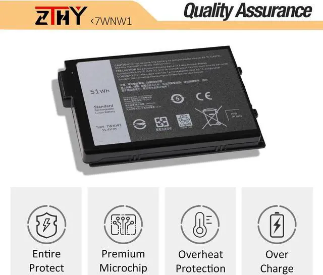 Alt view image 4 of 5 - ZTHY 7WNW1 Laptop Battery Replacement for Dell Latitude 5424 5420 Rugged Latitude 7424 Rugged Extreme P137G P85G P86G P137G001 P137G002 P85G001 P86G001 DMF8C GK3D3 6NNCF DP3KF DMF0C 451-BCHV 51Wh