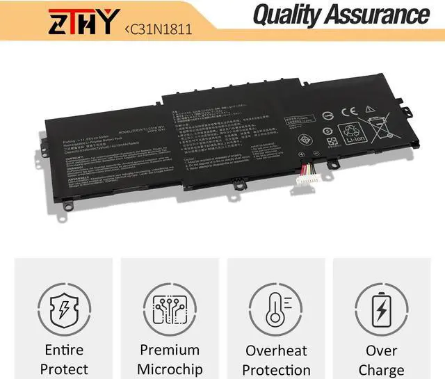 Alt view image 3 of 5 - ZTHY 50Wh C31N1811 Laptop Battery Replacement for Asus ZenBook 14 UX433F UX433FA UX433FN RX433F RX433FA RX433FN BX433F BX433FN U4300F U4300FA U4300FN Deluxe13 14 UX433FA-DH74 UX433FA-A6061T A5085T