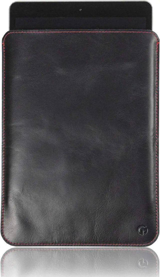 Alt view image 2 of 5 - Casemade iPad 10.2 inch Real Leather Sleeve (for 7th Generation 2019 / 8th Generation 2020) - Premium Luxury Italian Slim Sleeve/Pouch Cover (Black)