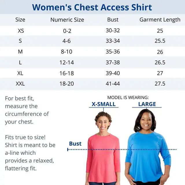 Alt view image 5 of 5 - Care+Wear Women's Long-Sleeve Chest Port Access Shirt - Women's Long-Sleeve Shirt with Port Access for Central Line (X-Large, Lavender)