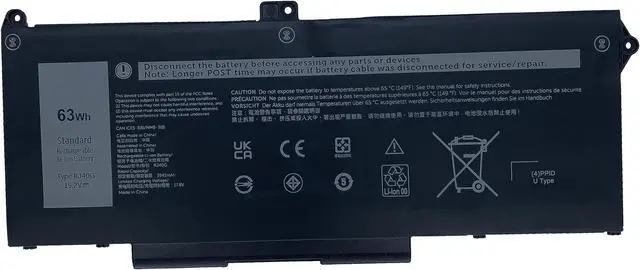 Main image of YXKC RJ40G Replacement Laptop Battery Compatible with Dell Latitude 5420 5520 Precision 3560 Series Notebook WY9DX 01K2CF 075X16 0WK3F1 0M3KCN -15.2V 63Wh