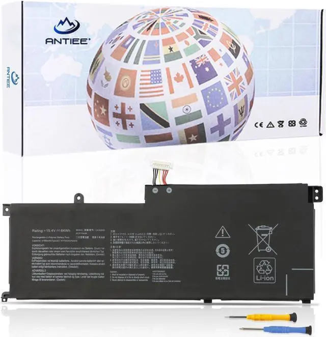 Main image of ANTIEE C41N2002 Laptop Battery for Asus ZenBook Pro 15 UX535 UX535L UX535LH UX535LI UX535LH-BN128R UX535LH-AP1871T UX535LI-E2211T UX535LI-BN141T UX535LI-H2171R UX535LI-WB723R 0B200-03770100 15.4V 64Wh