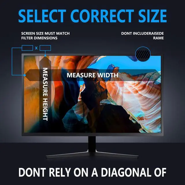 Alt view image 4 of 5 - Ceydebne Computer Privacy Screen 23.8 Inch for 16:9 Widescreen Monitor, Anti Blue Light Screen Protector - Anti-Glare - Anti-Scratch Protector Film for Data confidentiality Privacy Shield (2 Pack)