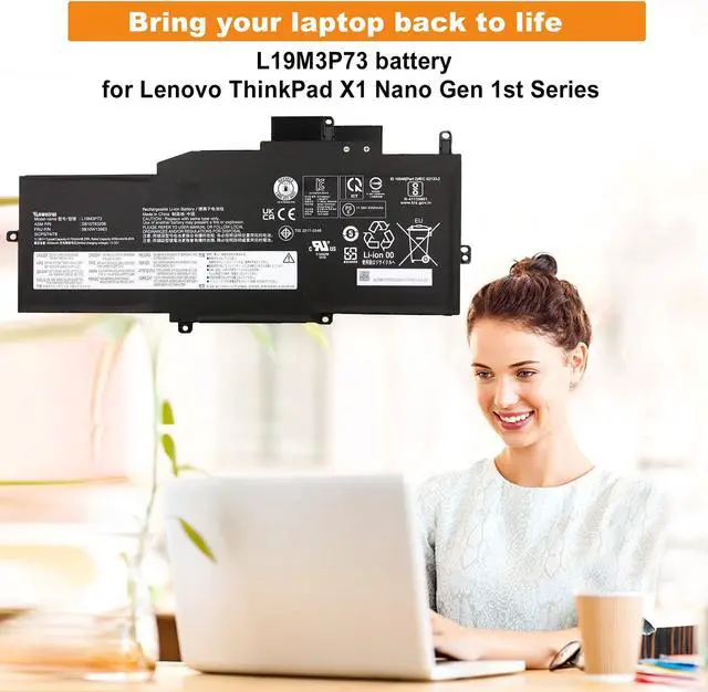 Alt view image 2 of 5 - BOWEIRUI L19M3P73 L19C3P71 Battery Compatible with Lenovo ThinkPad X1 Nano Gen 1st Series L19M3P72 5B10W13963 SB10T83206 5B10W13962 SB10T83205 5B10W13964 SB10T83207 48.2Wh/4170mAh