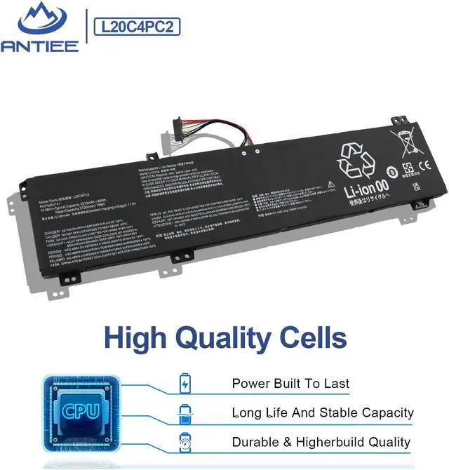 Alt view image 3 of 5 - ANTIEE L20C4PC2 L20M4PC2 Laptop Battery for Lenovo Legion 5-17ITH6 82JN 5-17ITH6H 82JM 5-17ACH6 82K0 5-17ACH6H 82JY Series 5B11B53885 5B11B53889 SB11B53884 SB11B53887 15.36V 80Wh