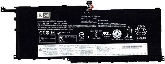 Main image of Hubei 01AV409 SB10K97566 01AV438 01AV458 00HW029 01AV410 01AV439 01AV441 00HW028 01AV457 Laptop Battery Replacement for Lenovo ThinkPad X1 Carbon 4th Gen X1 Yoga 1st 2nd Gen Series(15.2V 56Wh)