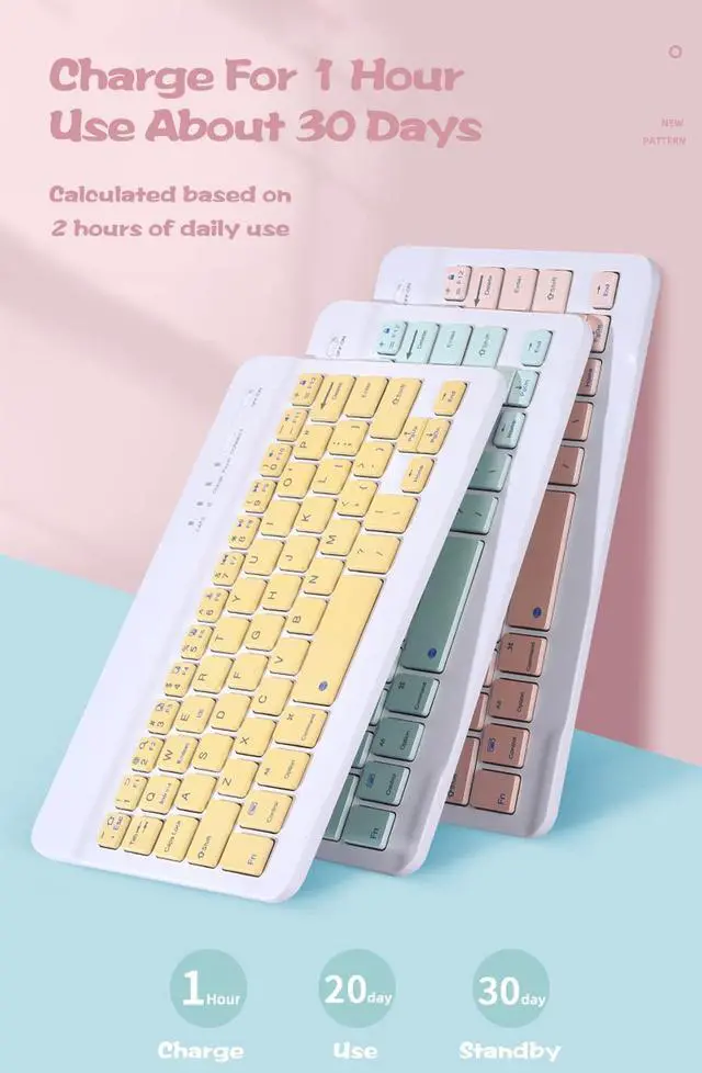 Alt view image 5 of 5 - Keyboard Case for iPad Mini 7th/6th Generation with Mouse, Case for iPad mini7(A17 Pro)/Mini 6 with Keyboard and Mouse, Candy Detachable Magnetic Keyboard Cover with Pencil Holder (Teal)