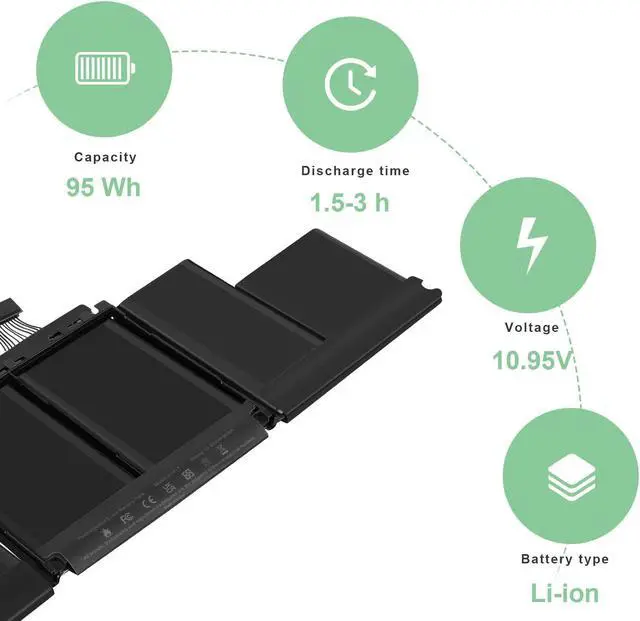 Alt view image 4 of 5 - A1417 Laptop Battery Replacement for MacBook Pro 15 inch Retina A1398 [ Mid 2012 Early 2013], fits MD831LL/A MC975LL/A MC976LL/A ME665LL/A ME664LL/A