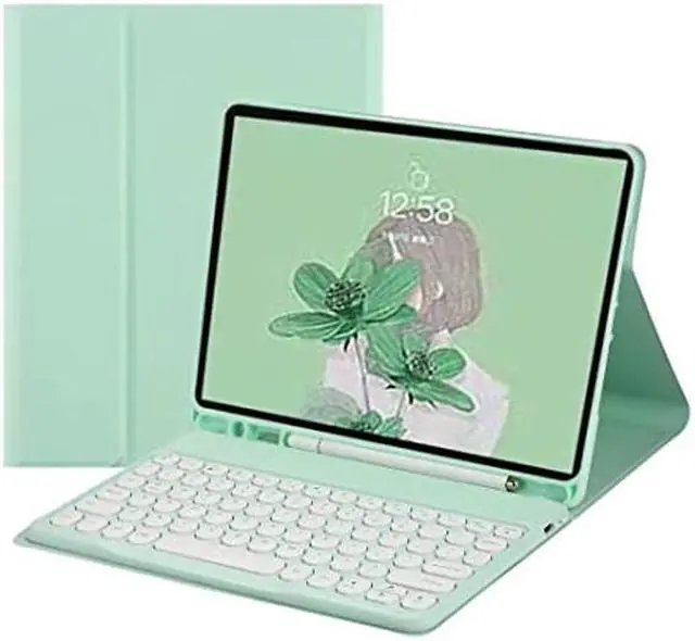 Main image of for Kindle Fire HD 10 Keyboard case 2021,Detachable Round Keys Keyboard Case for  Fire HD 10 /HD 10 Plus Tablet (11th Generation),Folio Fire hd 10 case with Keyboard for Women Kids,Mint Green