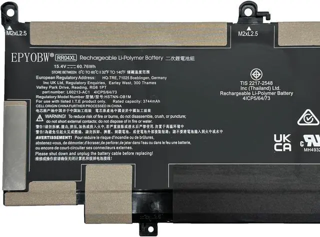 Alt view image 2 of 5 - EPYOBW RR04XL Laptop Battery 60.76Wh Compatible with HP Spectre X360 Convertible 13-AW 13-AW0000 13T-AW/Spectre X360 13-AW 13-AC 13-AE 13-AP 13-W Series HSTNN-DB9K HSTNN-OB1M L60213-2C1 L60373-005