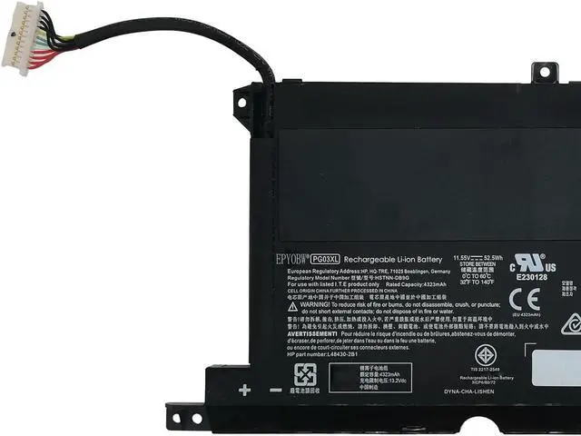 Alt view image 3 of 5 - EPYOBW PG03XL Laptop Battery 52.5Wh Compatible with HP Pavilion Gaming 15-DK 15-EC 16-A/Pavilion Gaming 15t-DK0000 CTO/OMEN 5X FPC52 Series HSTNN-OB1I HSTNN-DB9G L48495-005 L48430-AC1 L48430-AC2