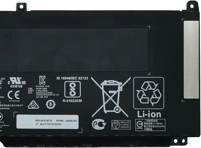 Alt view image 4 of 5 - EPYOBW PG03XL Laptop Battery 52.5Wh Compatible with HP Pavilion Gaming 15-DK 15-EC 16-A/Pavilion Gaming 15t-DK0000 CTO/OMEN 5X FPC52 Series HSTNN-OB1I HSTNN-DB9G L48495-005 L48430-AC1 L48430-AC2