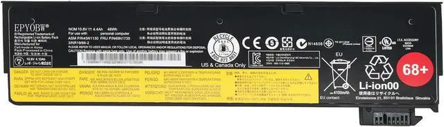 Main image of EPYOBW 45N1130 68 68+ Battery 48Wh Compatible with Lenovo ThinkPad X240 X250 X260 X270 T440s T450 T450s T460p L460S T470p L470 A275 P50s Series 45N1132 45N1768 45N1777 45N1134 45N1734 45N1131 45N1133