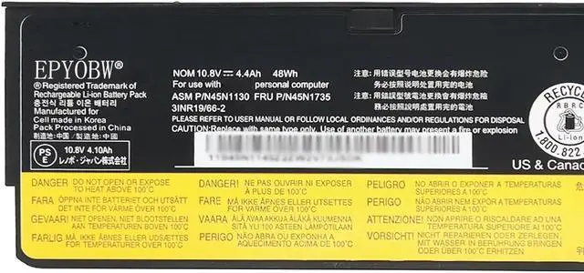 Alt view image 2 of 5 - EPYOBW 45N1130 68 68+ Battery 48Wh Compatible with Lenovo ThinkPad X240 X250 X260 X270 T440s T450 T450s T460p L460S T470p L470 A275 P50s Series 45N1132 45N1768 45N1777 45N1134 45N1734 45N1131 45N1133