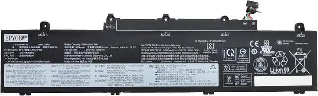 Main image of EPYOBW L19D3PD5 Laptop Battery 45Wh Compatible with Lenovo ThinkPad E14 Gen 2 / E14 Gen 3 / E14 Gen 4 / E15 Gen 2 / E15 Gen 3 / E15 Gen 4 Series L19C3PD5 L19M3PD5 L19L3PD5 L20M3PD4 L20C3PD4 L20D3PD4