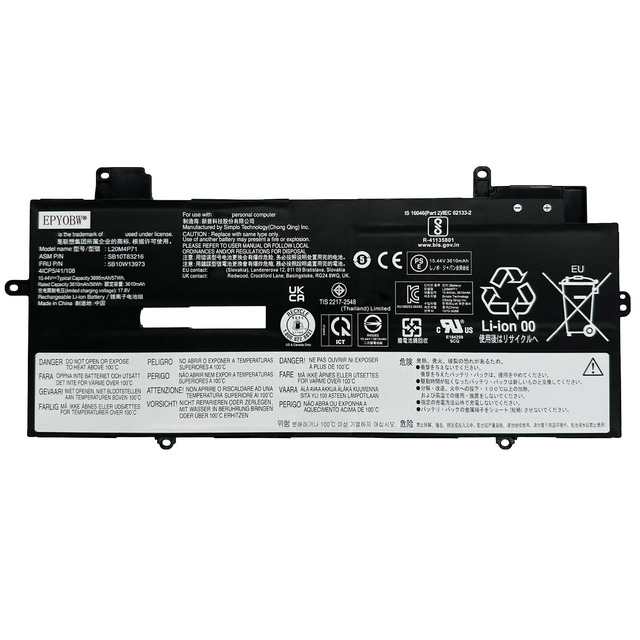 Genuine L20D4P71 5B10W13973 Battery For Lenovo ThinkPad X1 Carbon Gen 9