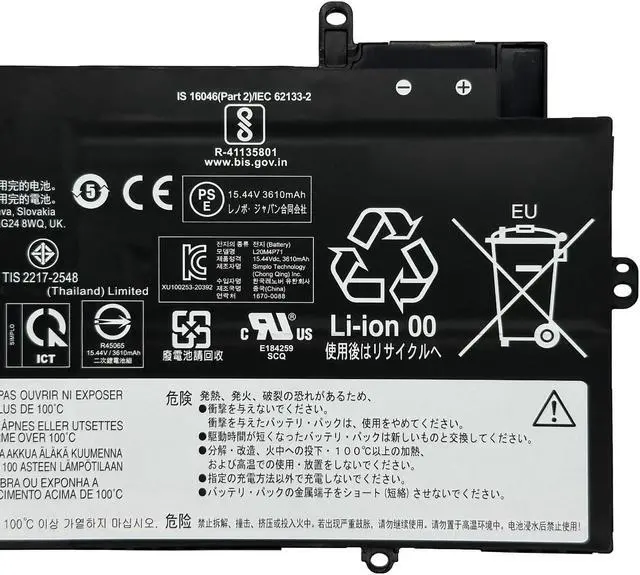 Alt view image 3 of 5 - EPYOBW L20M4P71 L20C4P71 5B10W13975 Laptop Battery 57Wh Compatible with Lenovo ThinkPad X1 Carbon 9th Gen / 10th Gen / 11th Gen/ThinkPad X1 Yoga 6th Gen / 7th Gen / 8th Gen Series L20L4P71 L20D4P71